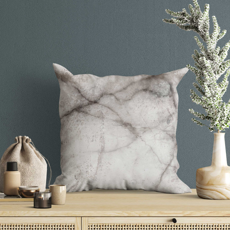 Decorative Microfiber Pillow Gray Marble - Composition Imitating the Texture of the Rock With Dark Veins 151337 additionalImage 5