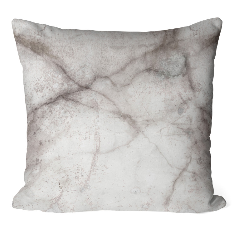 Decorative Microfiber Pillow Gray Marble - Composition Imitating the Texture of the Rock With Dark Veins 151337