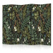 Folding Screen Botanical Pattern - Numerous Species of Leaves on Graphite Background II [Room Dividers] 152037