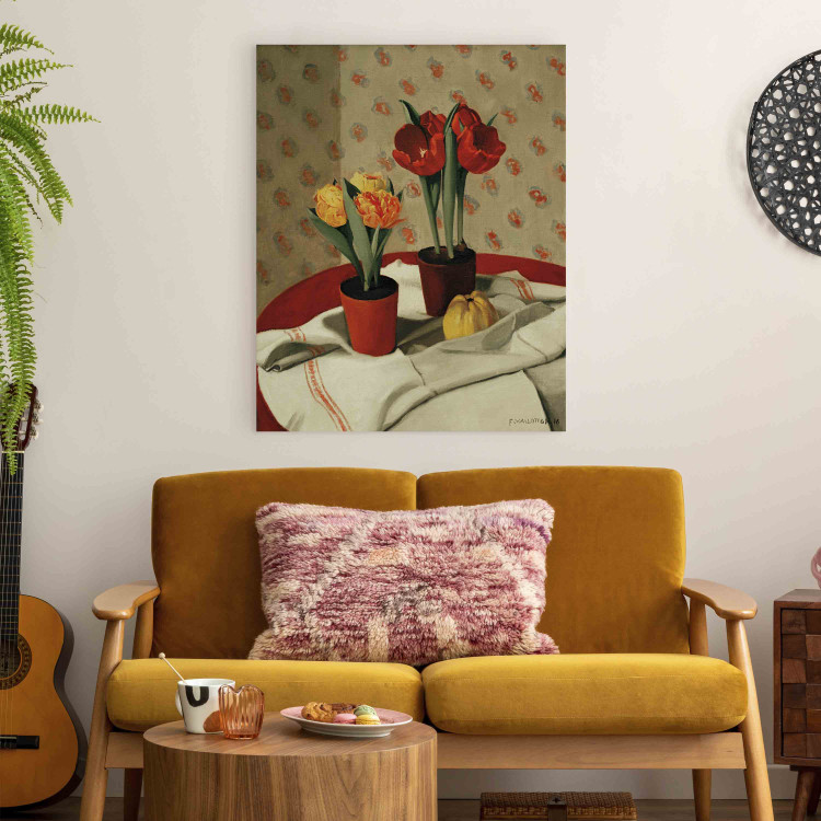 Reproduction Painting Deux pots de tulipes rouges et jaunes 152437 additionalImage 3