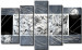 Canvas Art Print Silver Abstraction (5-piece) - Composition in shades of gray 47837