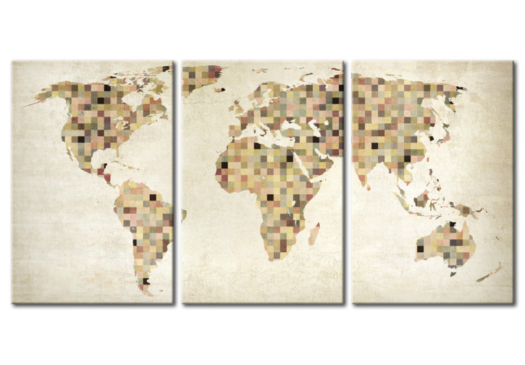 Canvas Art Print The World map - squares 55337