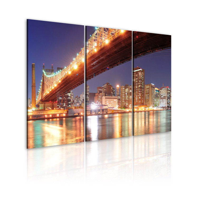 Canvas Art Print Well-lit Brooklyn Bridge 58337 additionalImage 2
