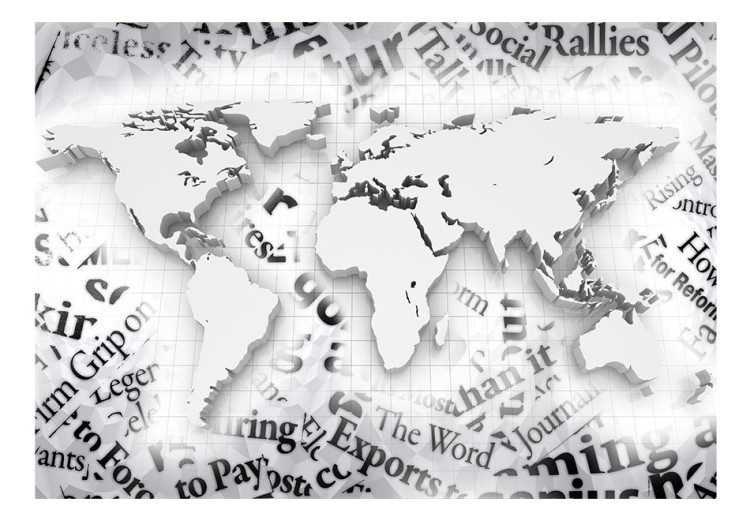 Photo Wallpaper Paper World - World map with graphic motif and words 61837 additionalImage 1