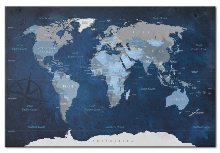 Decorative Pinboard Dark Blue World [Cork Map] 93937 additionalImage 2