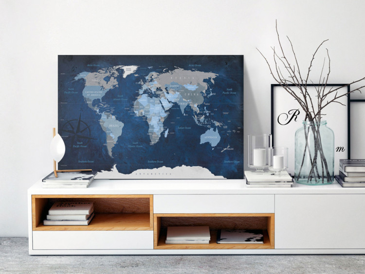 Decorative Pinboard Dark Blue World [Cork Map] 93937 additionalImage 4