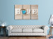 Canvas Print Heart of Home in Retro (3-part) - English Text on Wooden Background 94837 additionalThumb 3