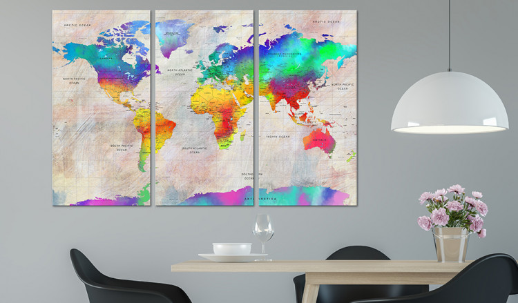 Cork Pinboard World Map: Rainbow Gradient [Cork Map] 96137 additionalImage 3