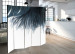 Room Divider Screen Navy Feather II - romantic blue feather on light-white background 97437 additionalThumb 4