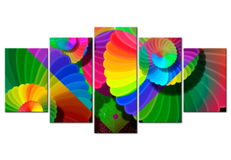 Canvas Print Twisted Colors - Abstract Multicolored Illusion of Various Shapes 98137