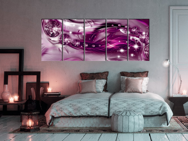 Canvas Crazy Spheres (5-piece) - Abstract Explosion of Purple Shine 105047 additionalImage 3
