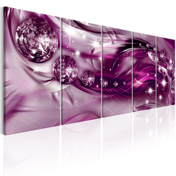 Canvas Crazy Spheres (5-piece) - Abstract Explosion of Purple Shine 105047 additionalImage 2