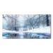 Canvas Art Print Harsh Winter (1-part) Wide - River Landscape with White Scenery 108447