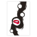 Wall Poster Bitten lips - black and white abstraction with a touch of red 115047