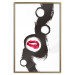 Wall Poster Bitten lips - black and white abstraction with a touch of red 115047 additionalThumb 20