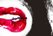 Wall Poster Bitten lips - black and white abstraction with a touch of red 115047 additionalThumb 11