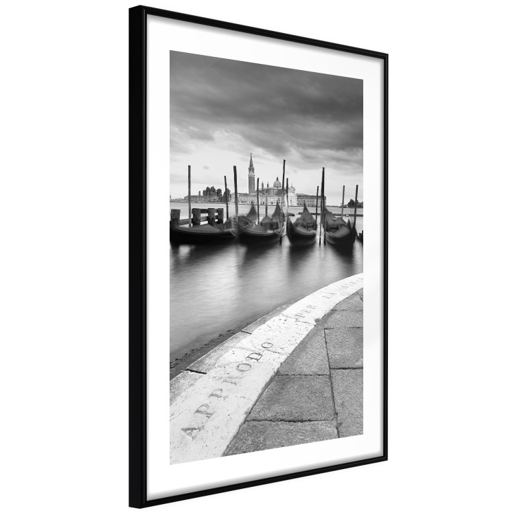 Poster Boats in Venice - black and white riverscape with view of the river and gondolas 115147 additionalImage 11