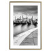 Poster Boats in Venice - black and white riverscape with view of the river and gondolas 115147 additionalThumb 16
