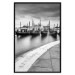 Poster Boats in Venice - black and white riverscape with view of the river and gondolas 115147 additionalThumb 24