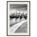 Poster Boats in Venice - black and white riverscape with view of the river and gondolas 115147 additionalThumb 18