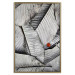 Poster Black and White Leaves - composition with a red leaf among grays 116547 additionalThumb 16