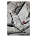 Poster Black and White Leaves - composition with a red leaf among grays 116547