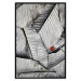 Poster Black and White Leaves - composition with a red leaf among grays 116547 additionalThumb 18