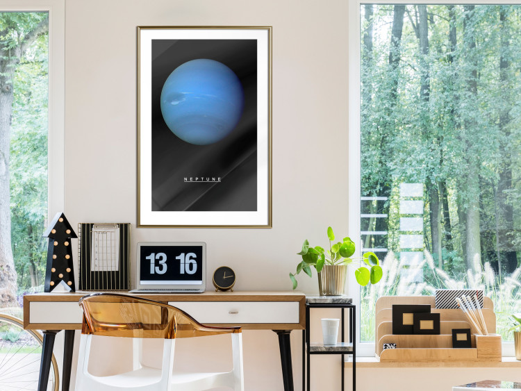 Poster Neptune - blue planet and simple English text against black 116747 additionalImage 15