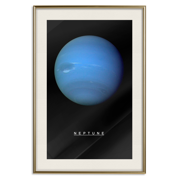 Poster Neptune - blue planet and simple English text against black 116747 additionalImage 19