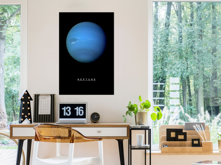 Poster Neptune - blue planet and simple English text against black 116747 additionalImage 17