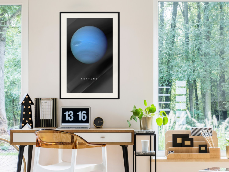 Poster Neptune - blue planet and simple English text against black 116747 additionalImage 22