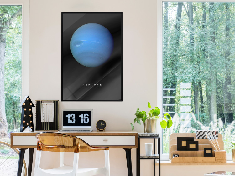 Poster Neptune - blue planet and simple English text against black 116747 additionalImage 3