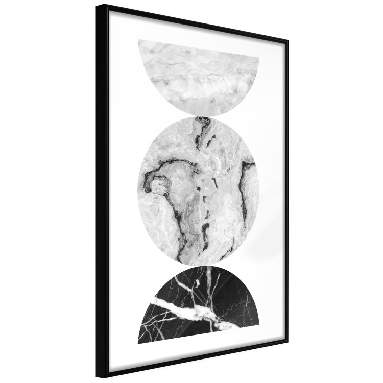 Poster Marble Circles - black and white composition with three geometric figures 117347 additionalImage 11