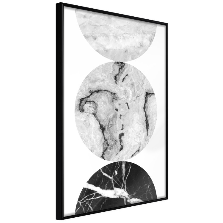 Poster Marble Circles - black and white composition with three geometric figures 117347 additionalImage 10