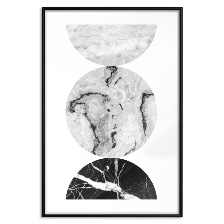 Poster Marble Circles - black and white composition with three geometric figures 117347 additionalImage 15