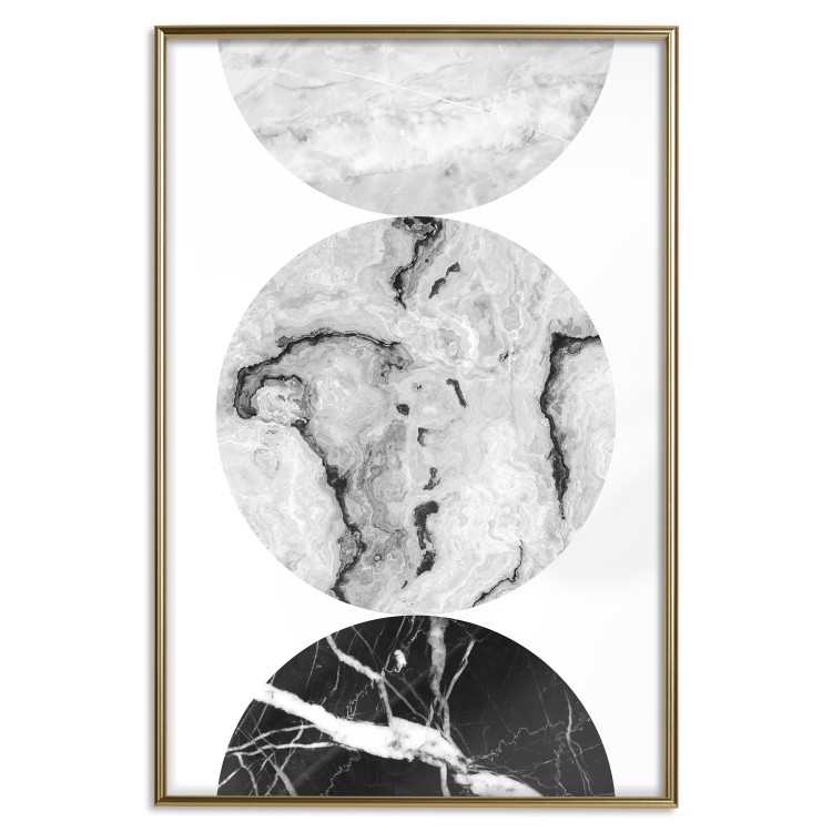 Poster Marble Circles - black and white composition with three geometric figures 117347 additionalImage 16