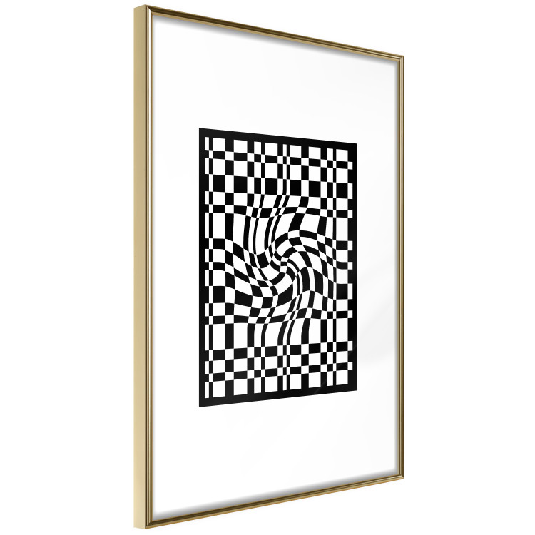 Wall Poster Distorted Checkerboard - black and white geometric abstract 117447 additionalImage 8