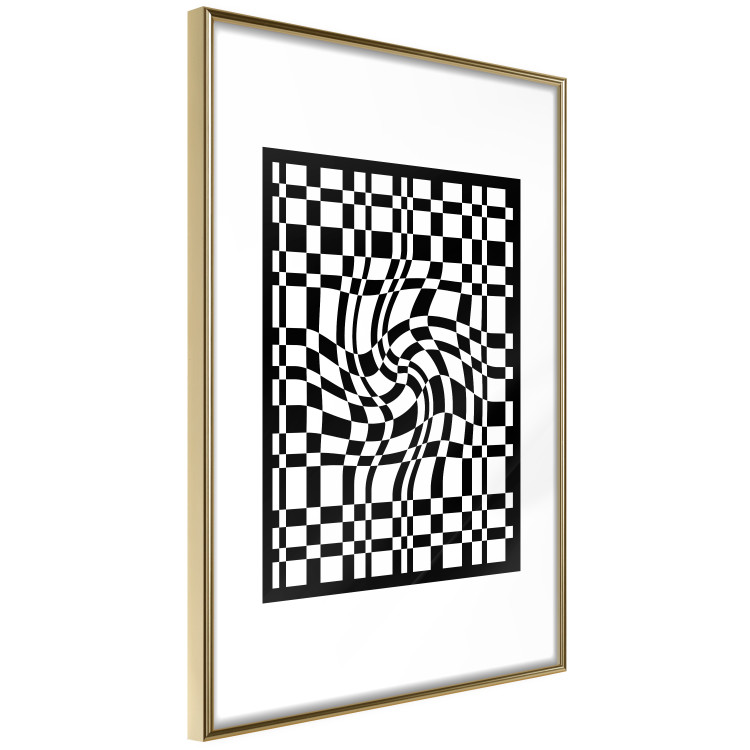 Wall Poster Distorted Checkerboard - black and white geometric abstract 117447 additionalImage 12