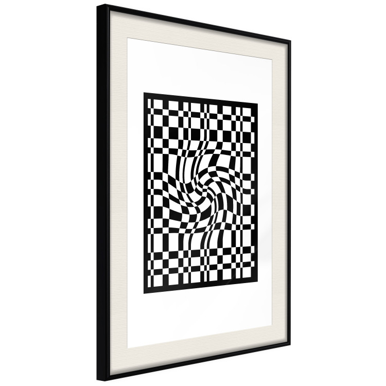 Wall Poster Distorted Checkerboard - black and white geometric abstract 117447 additionalImage 3