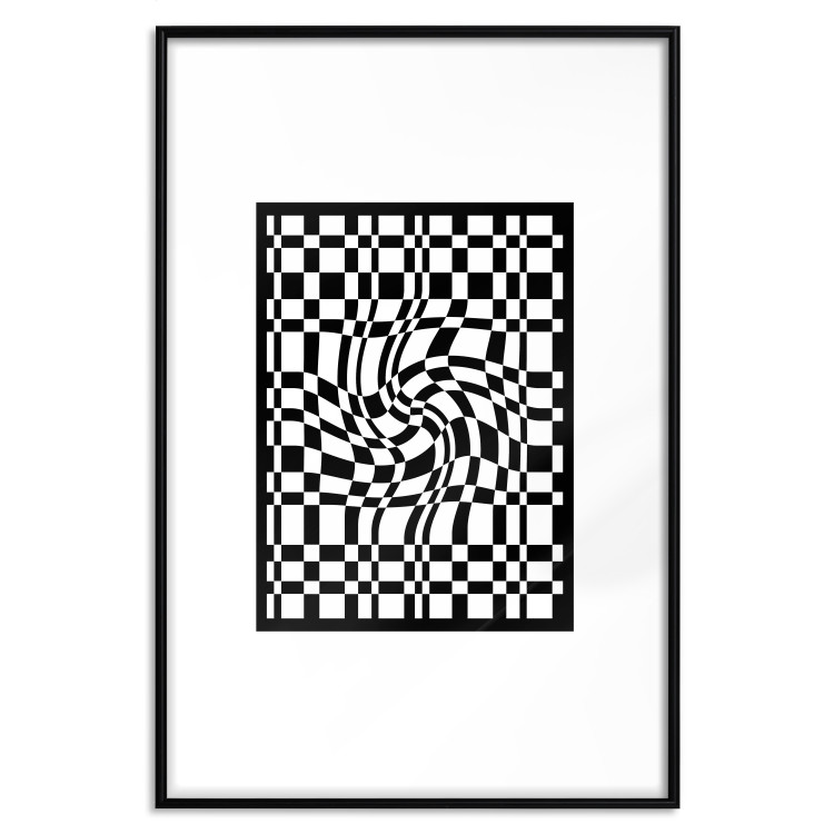 Wall Poster Distorted Checkerboard - black and white geometric abstract 117447 additionalImage 15