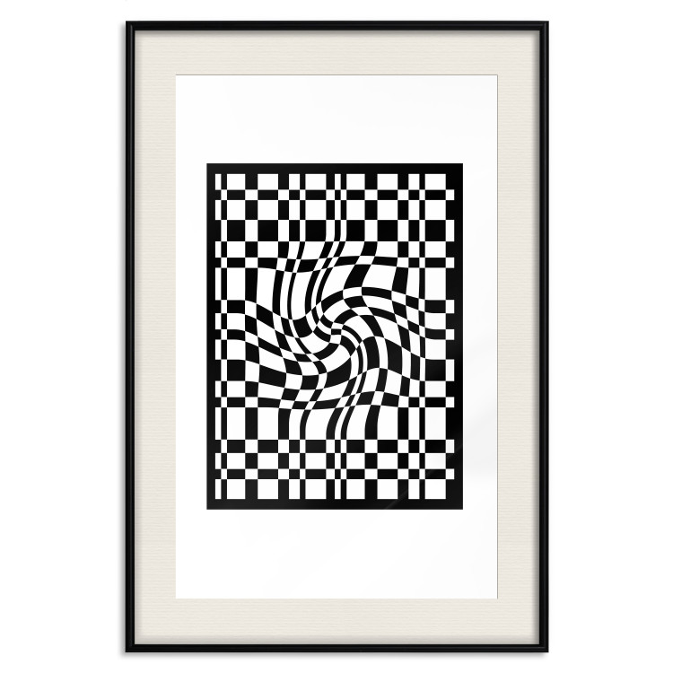 Wall Poster Distorted Checkerboard - black and white geometric abstract 117447 additionalImage 18