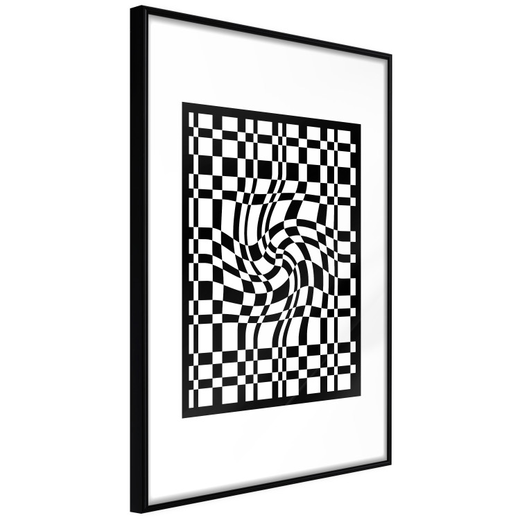 Wall Poster Distorted Checkerboard - black and white geometric abstract 117447 additionalImage 12