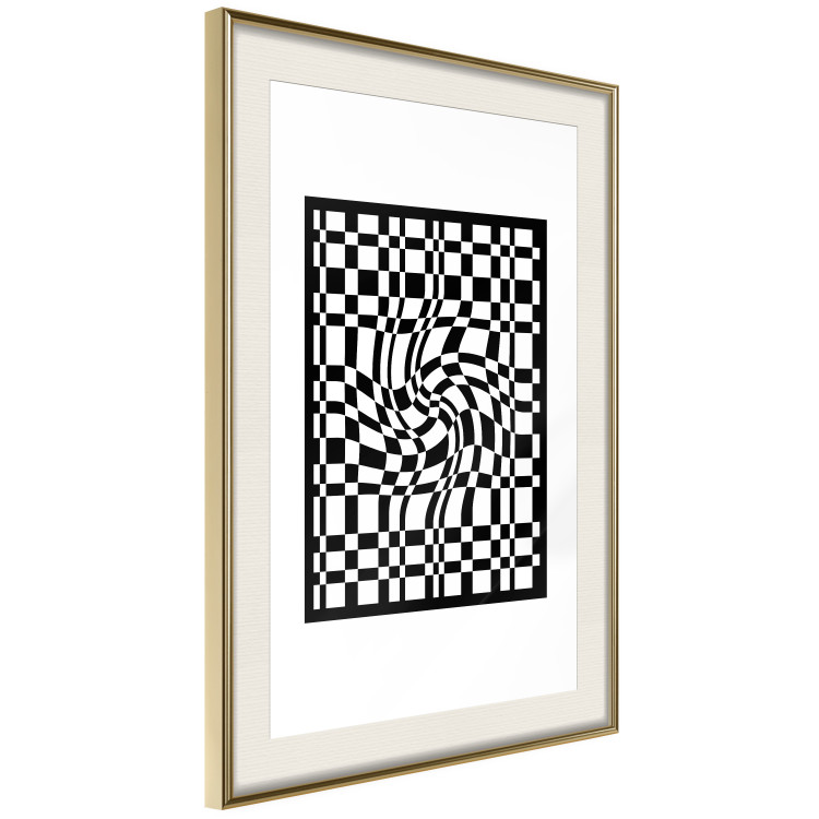 Wall Poster Distorted Checkerboard - black and white geometric abstract 117447 additionalImage 2