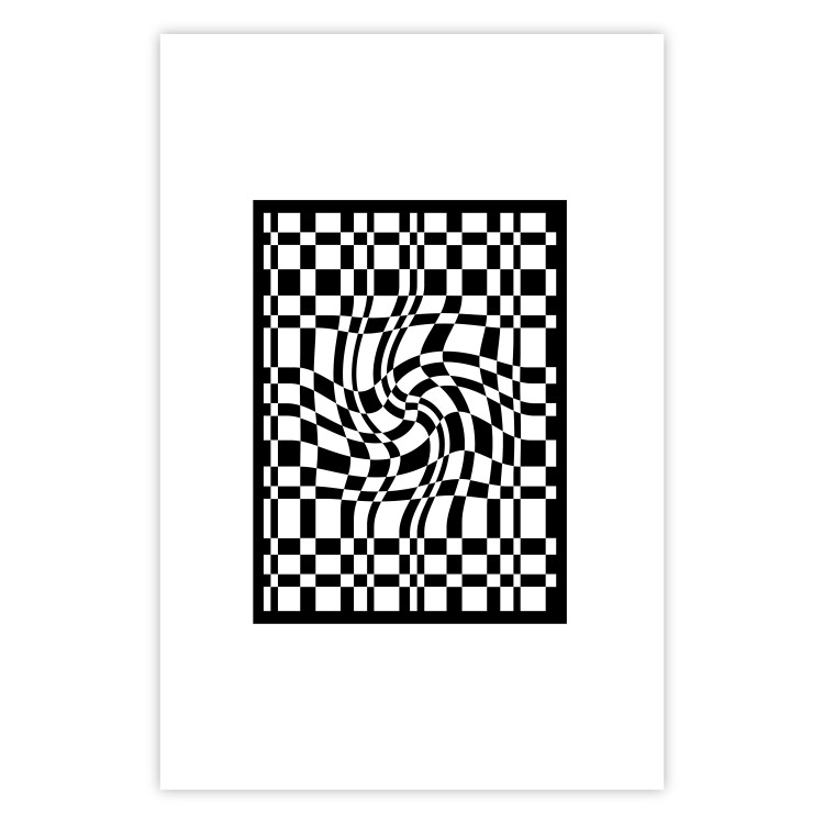 Wall Poster Distorted Checkerboard - black and white geometric abstract 117447 additionalImage 25
