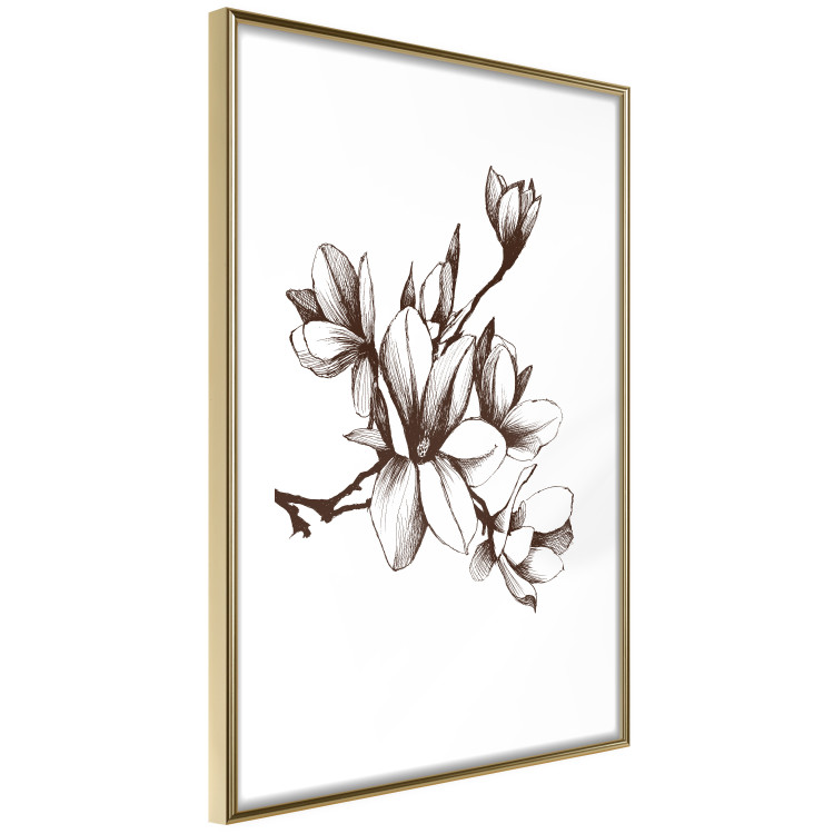 Poster Renaissance Magnolias - black and white composition with delicate flowers 119047 additionalImage 8