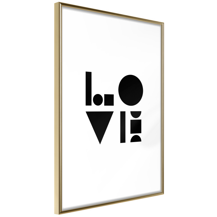 Wall Poster Black, White and Love - abstract text with geometric figures 122947 additionalImage 12