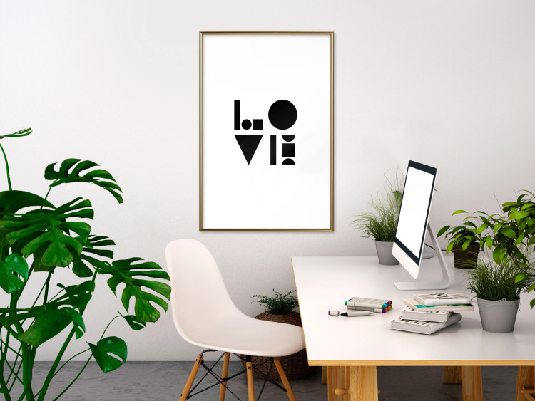 Wall Poster Black, White and Love - abstract text with geometric figures 122947 additionalImage 13