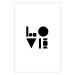 Wall Poster Black, White and Love - abstract text with geometric figures 122947 additionalThumb 18