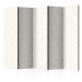 Folding Screen Rollers II (5-piece) - geometric brown pattern on a beige background 124347