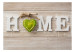 Photo Wallpaper Home sign on a wooden wall - white English text with a heart 125047 additionalThumb 1